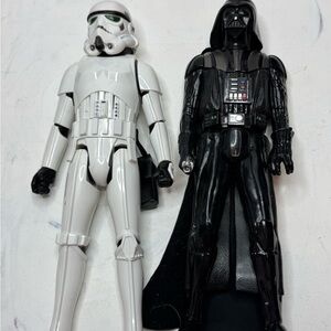 Star Wars Stormtrooper and Darth Vader Action Figures - Black and White